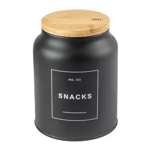 Pote Sense Snacks<BR>- Preto<BR>- 14x11x11cm<BR>- Ou