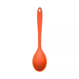 Colher Silicone Duplo<BR>- Laranja<BR>- 27,2cm<BR>- Oikos