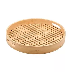 Bandeja Redonda<BR>- Bambu<BR>- 5xØ35cm<BR>- Oikos