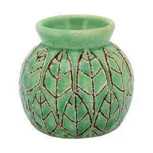 Vaso Decorativo Crispin<BR>- Verde & Marrom Escuro<BR>- 8xØ8cm<BR>- NH