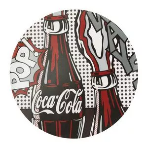 Lugar Americano Redondo Coca-Cola® Pop<BR>- Branco & Preto<BR>- ⌀37,5cm