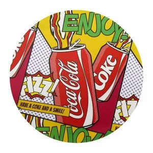 Lugar Americano Redondo Coca-Cola® Enjoy<BR>- Amarelo & Vermelho<BR>- ⌀37,5cm