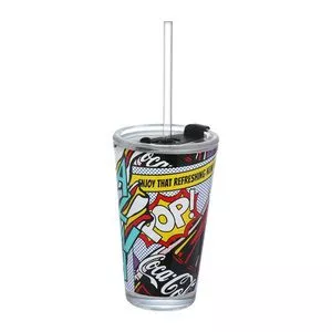 Copo Drink Pop<BR>- Incolor & Preto<BR>- 400ml