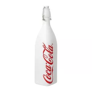 Garrafa Hermética Coca-Cola®<BR>- Branca & Vermelha<BR>- 1L