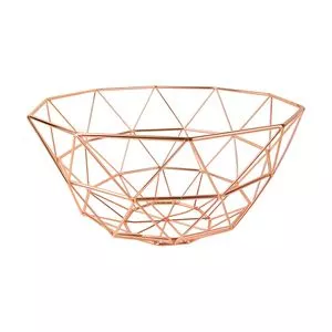 Fruteira Metalizada<BR>- Rosê Gold<BR>- 14xØ26cm<BR>- Btc Decor