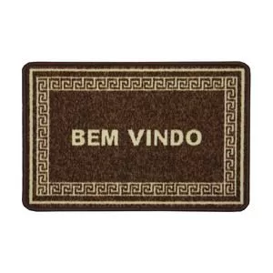 Capacho Bem Vindo<BR>- Marrom Escuro & Bege Claro<BR>- 60x40cm<BR>- Niazitex