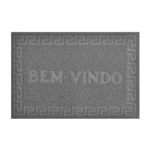 Capacho Bem Vindo<BR>- Cinza<BR>- 90x60cm<BR>- Niazitex