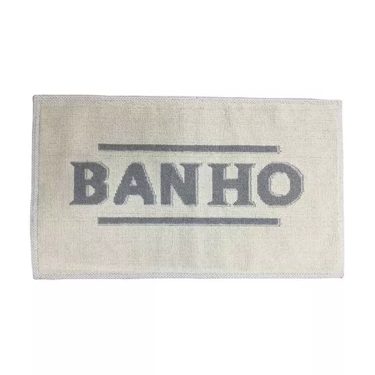 Tapete Para Banheiro Banho- Off White & Cinza- 80x50cm- Niazitex