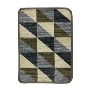 Tapete Boucle Essential Geométrico<BR>- Bege & Cinza<BR>- 59x39cm<BR>- Niazitex