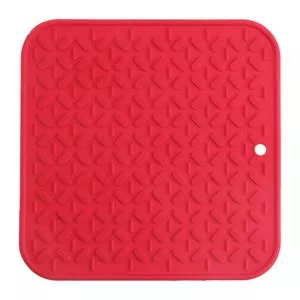 Descanso Para Panela Quadrado<BR>- Vermelho<BR>- 17x17cm<BR>- Niazitex