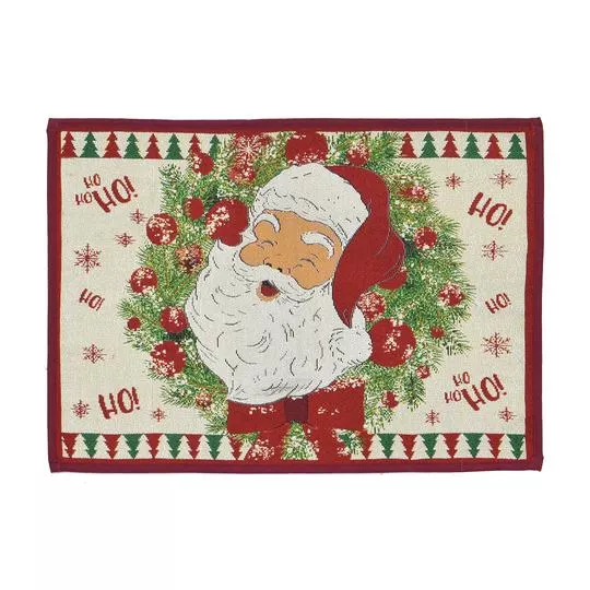 Tapete Papai Noel- Verde & Vermelho- 69x49cm- Mabruk