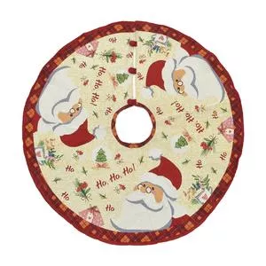 Saia Para Árvore De Natal<BR>- Vermelha & Branca<BR>- 1x106x106cm<BR>- Mabruk