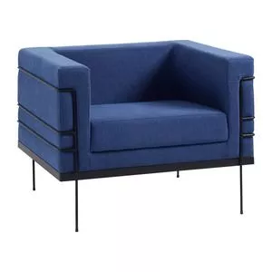 Poltrona Le Corbusier<BR>- Azul Marinho<BR>- 79x83x69cm<BR>- Daf Móveis