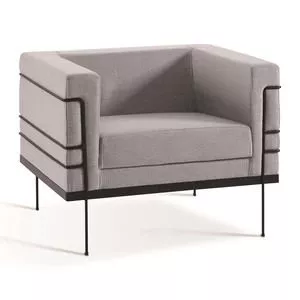 Poltrona Le Corbusier<BR>- Cinza<BR>- 79x83x69cm<BR>- Daf Móveis