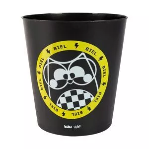 Balde De Pipoca Biel<BR>- Preto & Amarelo<BR>- 18xØ17cm<BR>- 650ml