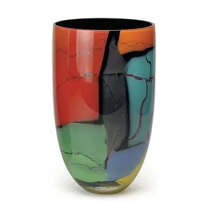 Vaso 444 Ms<BR>- Vermelha & Preta<BR>- 27xø16cm