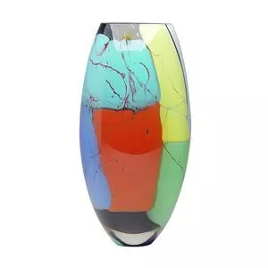 Vaso 50 Ms<BR>- Vermelha & Amarela<BR>- 28xø13,5cm