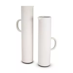 Jogo De Vasos Decorativos<BR>- Off White<BR>- 2Pçs<BR>- Mart