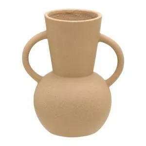 Vaso Decorativo Texturizado<BR>- Marrom Claro<BR>- 22,5x19x14,5cm<BR>- Mabruk