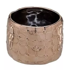 Cachepot Metalizado<BR>- Bronze<BR>- 8,5xØ11cm<BR>- Mabruk