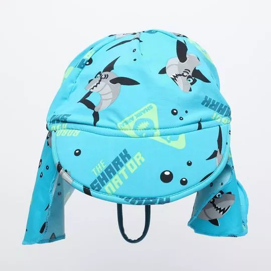 Chapéu Infantil Tubarão- Azul & Cinza- Puket
