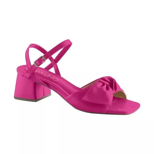 Sandália Com Laço- Pink- Salto: 11cm- VIA UNO