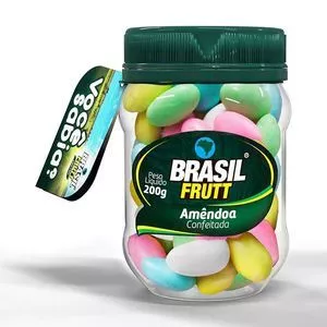 Amêndoa Confeitada<BR>- 200g<BR>- Brasil Frutt