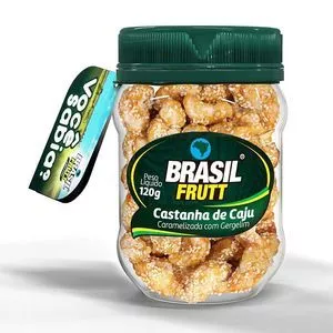 Castanha De Caju Caramelizada Com Gergelim<BR>- 120g<BR>- Brasil Frutt