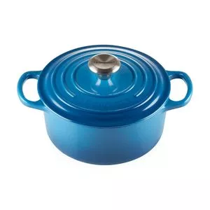 Panela Redonda 18cm Signature<BR>- Azul Marseille<BR>- 13,4x19,3x25,4cm<BR>- 1,8L<BR>- Le Creuset