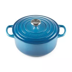 Panela Redonda 20cm Signature<BR>- Azul Marseille<BR>- 14,1x21,5x27,3cm<BR>- 2,4L<BR>- Le Creuset