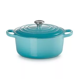 Panela Redonda 22cm Signature<BR>- Azul Caribe<BR>- 15,2x23,3x30cm<BR>- Le Creuset