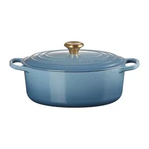 Panela Oval 31cm Signature<BR>- Chambray<BR>- 17,9x40,4x25,7cm<BR>- 6,3L<BR>- Le Creuset