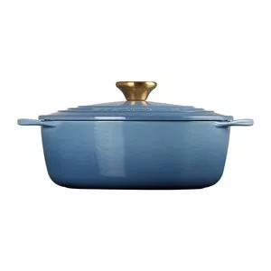 Panela Redonda 22cm Bis<BR>- Chambray<BR>- 12,6x28,2x23,3cm<BR>- 2,6L<BR>- Le Creuset