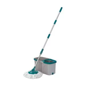 Mop Giratório Fit<BR>- Cinza & Verde Água<BR>- 22x41x24,5cm<BR>- 4,8L<BR>- Euro Homeware