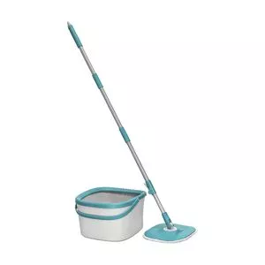 Mop Giratório Cubo<BR>- Cinza Claro & Verde Água<BR>- 2Pçs<BR>- Euro Homeware