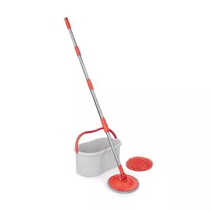 Mop Giratório Limpeza Sustentável<BR>- Inox & Coral<BR>- Euro Homeware