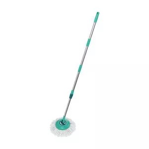 Cabo Para Mop Giratório<BR>- Inox & Verde Água<BR>- 128xØ14cm<BR>- Euro Homeware