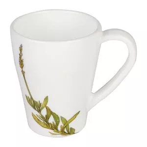 Caneca Floral<BR>- Branca<BR>- 350ml<BR>- L'Hermitage