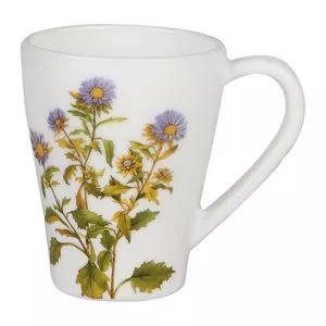 Caneca Floral<BR>- Branca<BR>- 350ml<BR>- L'Hermitage