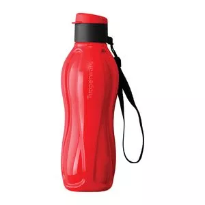 Garrafa Eco Tupper Redonda Plus<BR>- Vermelha<BR>- 500ml