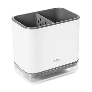 Porta-Utensílios De Pia<BR>- Branco & Cinza<BR>- 14x15x10cm<BR>- Oxo