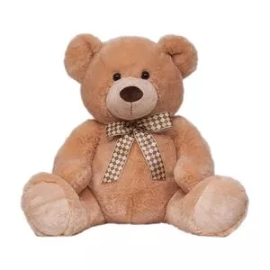 Urso James Em Pelúcia<BR>- Bege & Marrom<BR>- 60x50x55cm