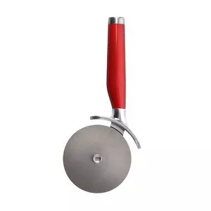 Cortador De Pizza<BR>- Inox & Vermelho<BR>- 34,5cm<BR>- Bugatti