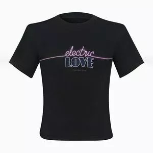 Camiseta Eletric Love<BR>- Preta