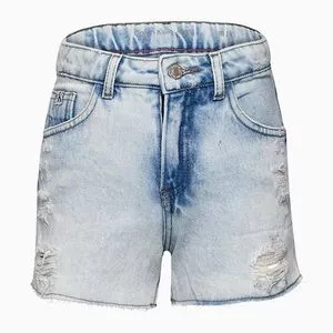 Short Jeans Destroyed<BR>- Azul Claro