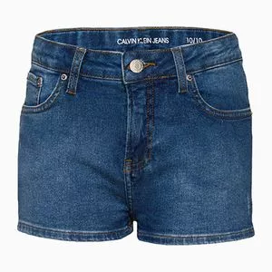 Short Jeans Com Bolsos<BR>- Azul