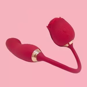 Sugador & Vibrador Finger Sweet<BR>- Vermelho<BR>- 30xØ5,5cm<BR>- Recarregável via USB<BR>- Désir Atelier