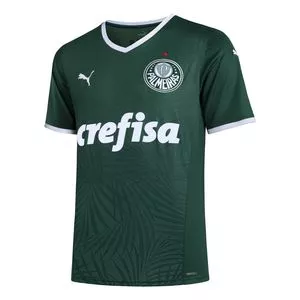 Camiseta Palmeiras®<BR>- Verde Escuro & Branca<BR>- Puma