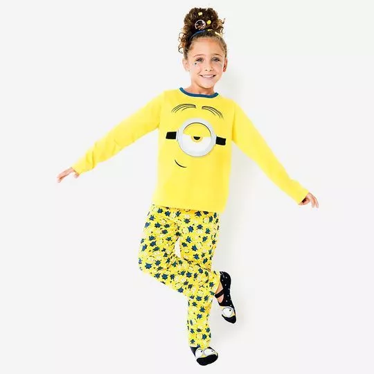 Pijama Juvenil Minions®- Amarelo & Azul- Puket