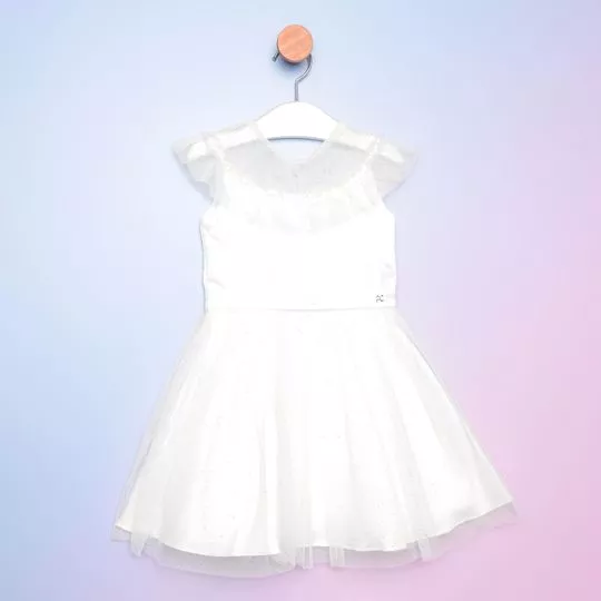 Vestido Com Tule- Branco- PETIT CHERIE